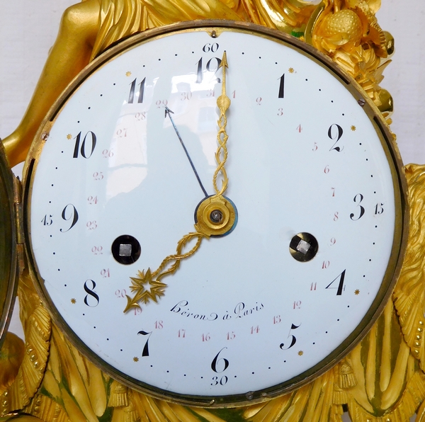 Large Louis XVI ormolu and marble clock, model of Prince Eugène - La Malmaison