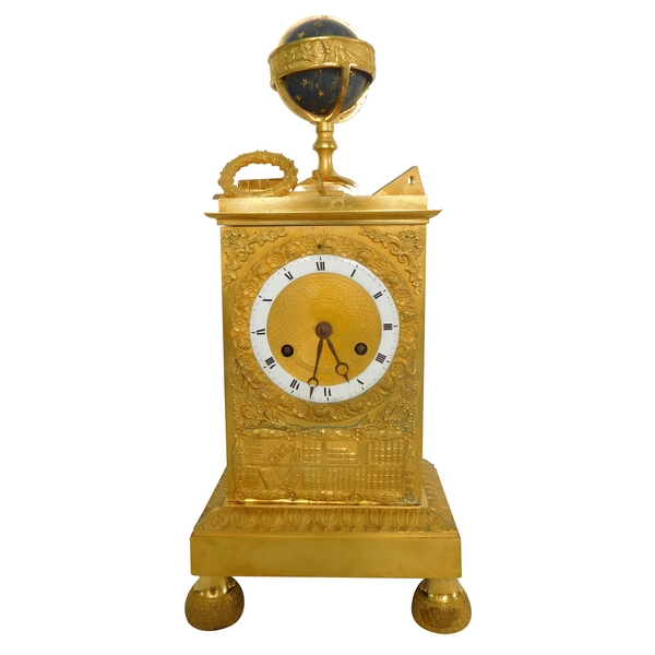Empire ormolu clock, allegory of science and astronomy, early 19th century