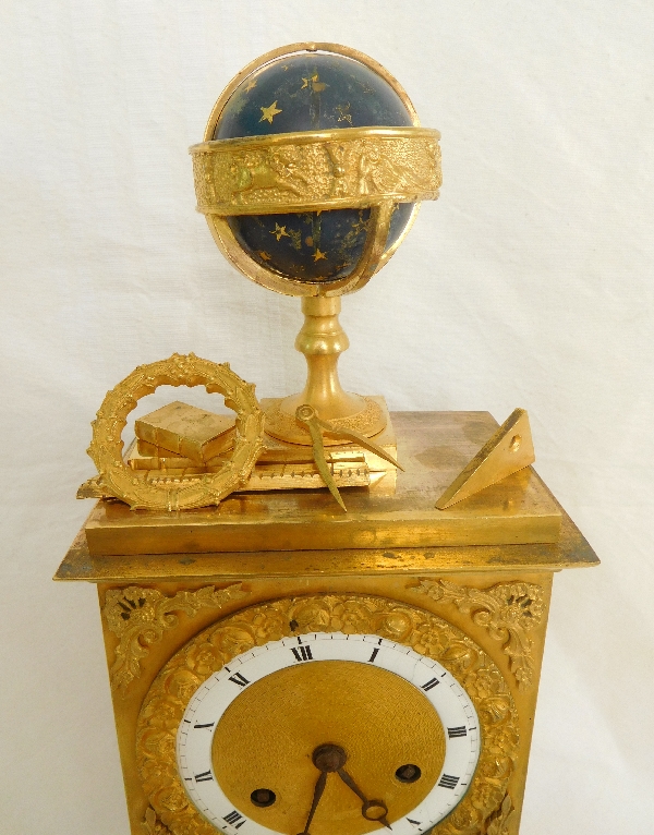 Empire ormolu clock, allegory of science and astronomy, early 19th century