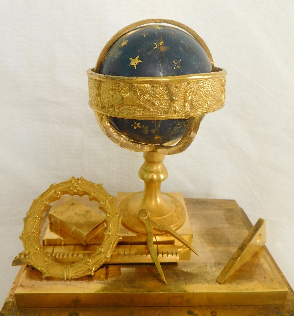 Empire ormolu clock, allegory of science and astronomy, early 19th century