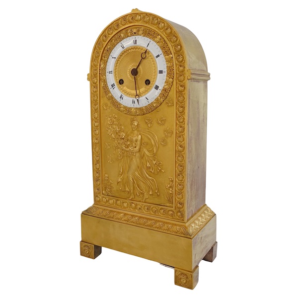 Empire ormolu clock, allegory of spring - 35.5cm