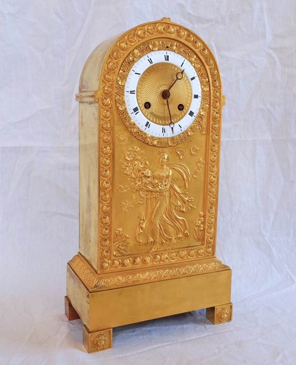 Empire ormolu clock, allegory of spring - 35.5cm