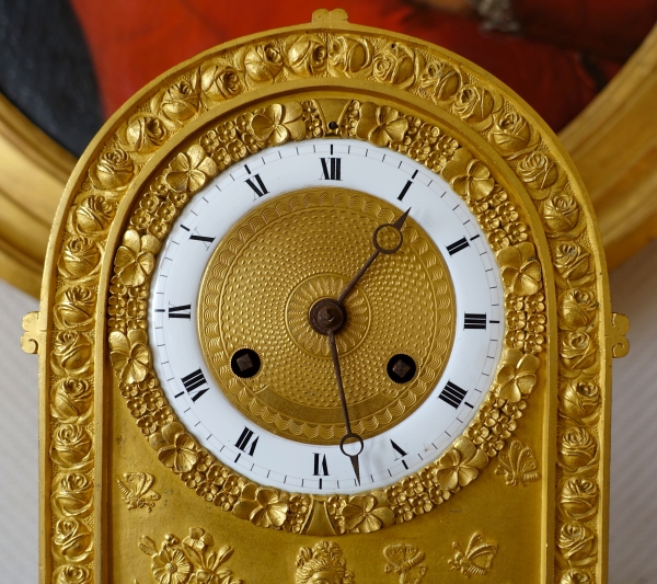 Empire ormolu clock, allegory of spring - 35.5cm