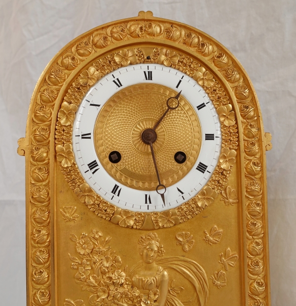 Empire ormolu clock, allegory of spring - 35.5cm