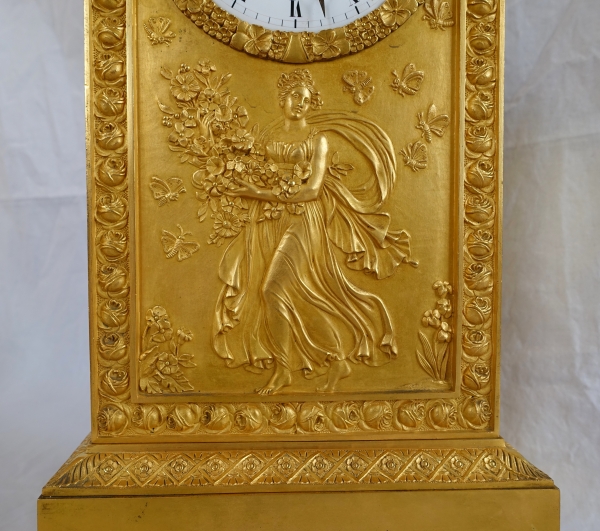 Empire ormolu clock, allegory of spring - 35.5cm