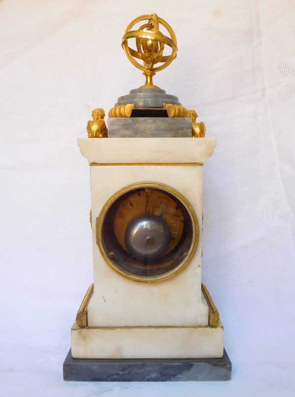 French Consulate marble and ormolu clock, early 19th century - circa 1800