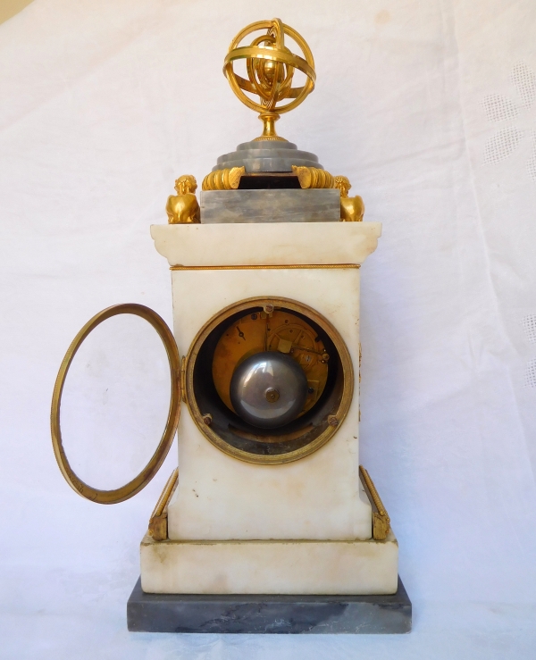 French Consulate marble and ormolu clock, early 19th century - circa 1800