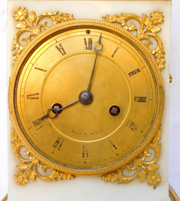 French Consulate marble and ormolu clock, early 19th century - circa 1800