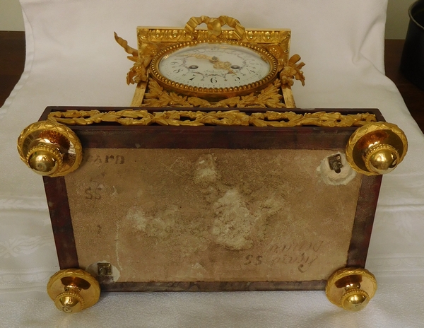 Louis XVI style ormolu & red marble clock circa 1870