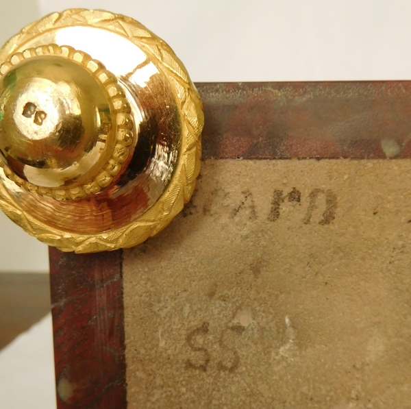 Louis XVI style ormolu & red marble clock circa 1870