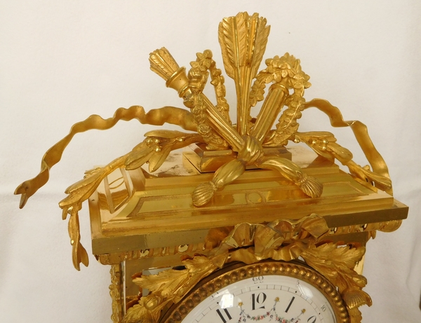 Louis XVI style ormolu & red marble clock circa 1870