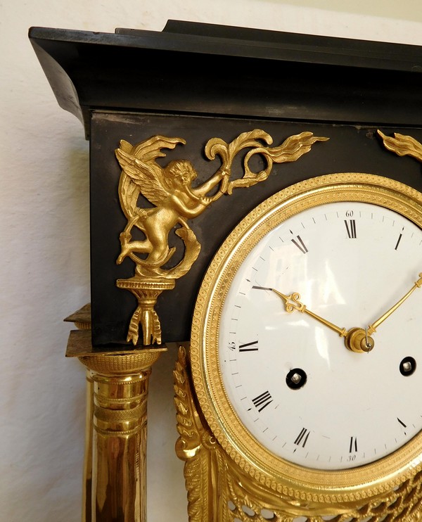 Late 18th century, ormolu and marble clock, circa 1795