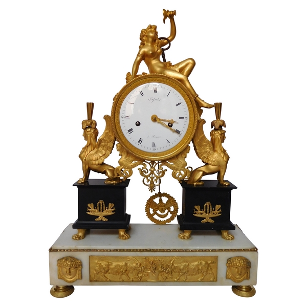 Late 18th century ormolu and marble clock - Louis XVI Directoire period