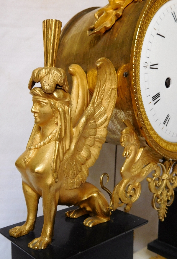 Late 18th century ormolu and marble clock - Louis XVI Directoire period