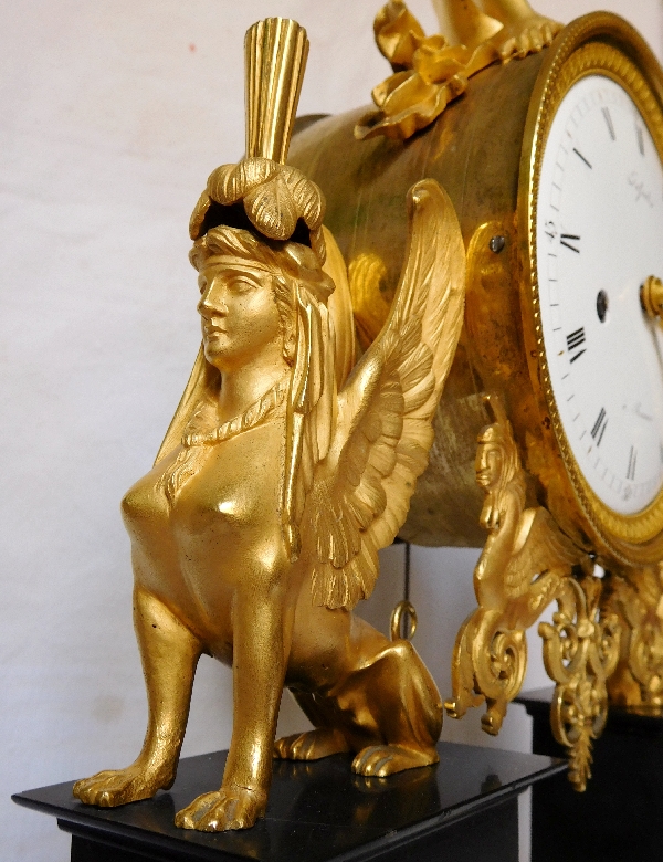 Late 18th century ormolu and marble clock - Louis XVI Directoire period