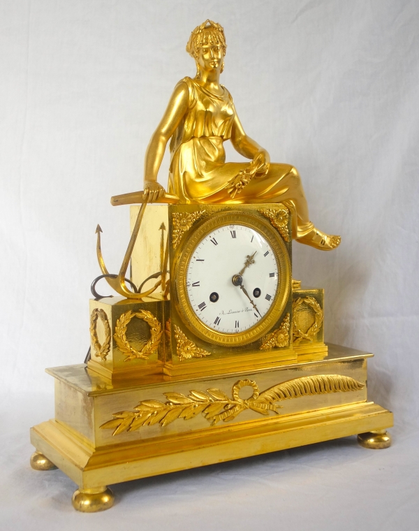 Empire allegoric ormolu clock : Navy allegory - early 19th century