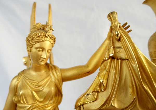 Empire allegoric ormolu clock : sunrise - early 19th century circa 1815