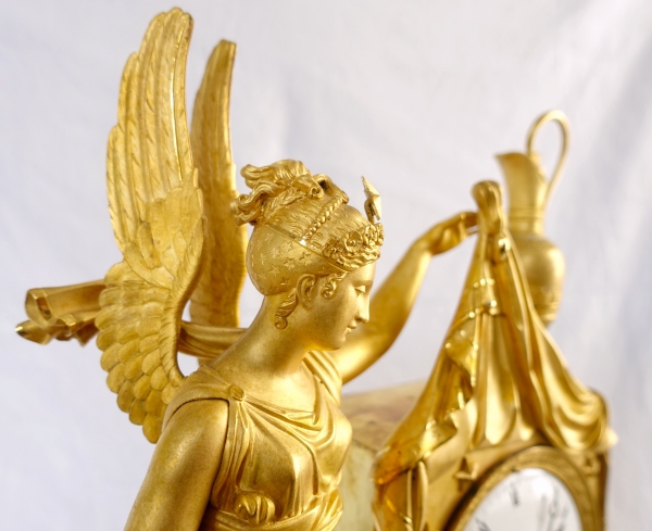 Empire allegoric ormolu clock : sunrise - early 19th century circa 1815