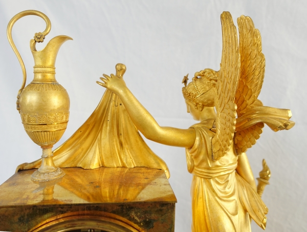 Empire allegoric ormolu clock : sunrise - early 19th century circa 1815