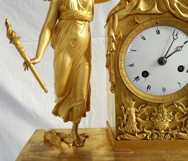 Empire allegoric ormolu clock : sunrise - early 19th century circa 1815