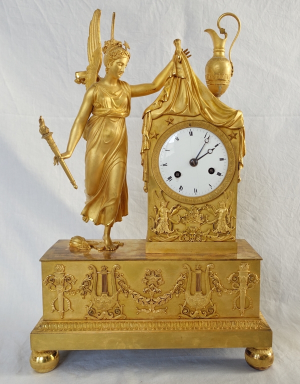 Empire allegoric ormolu clock : sunrise - early 19th century circa 1815