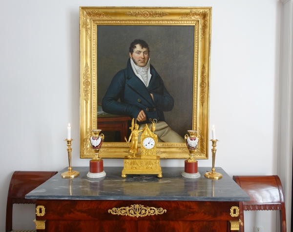 Empire allegoric ormolu clock : sunrise - early 19th century circa 1815