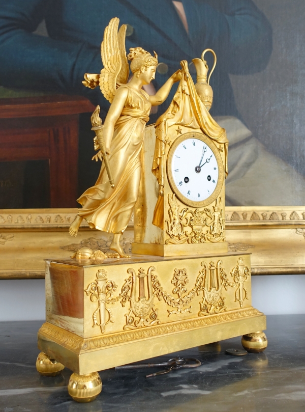 Empire allegoric ormolu clock : sunrise - early 19th century circa 1815
