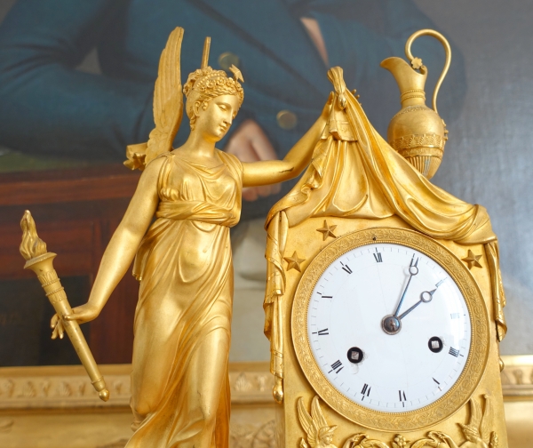 Empire allegoric ormolu clock : sunrise - early 19th century circa 1815