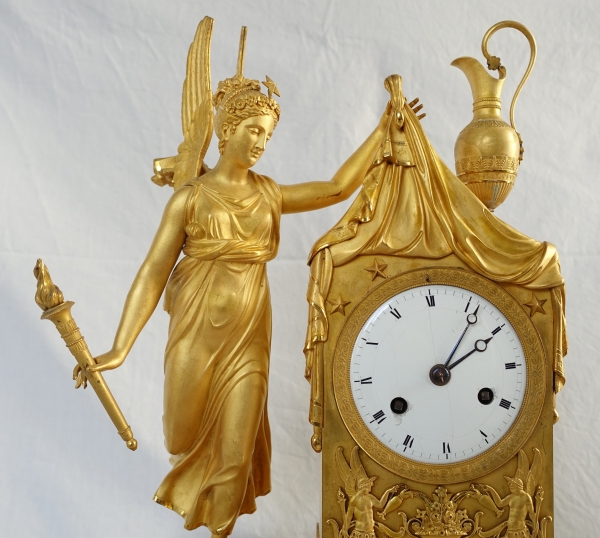 Empire allegoric ormolu clock : sunrise - early 19th century circa 1815