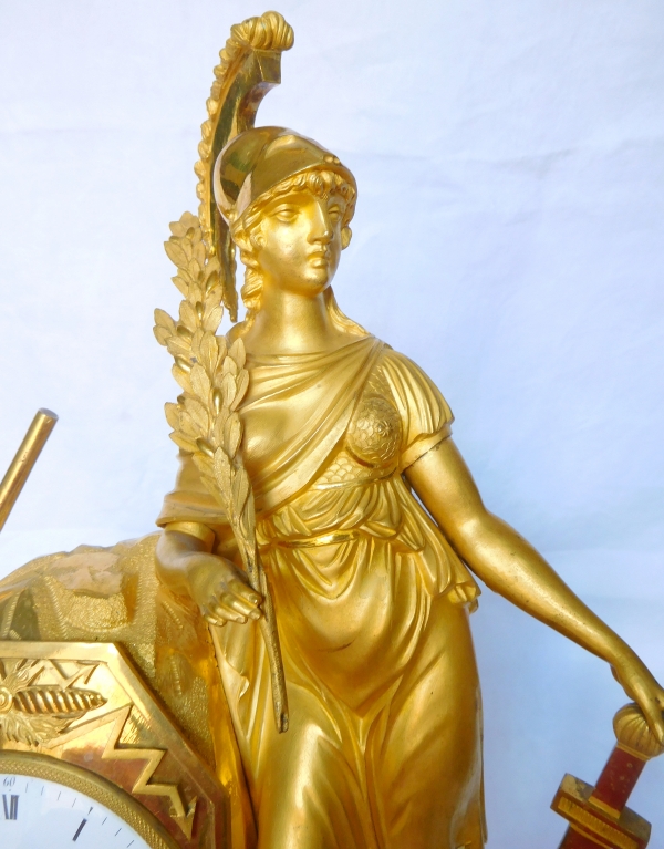 Empire ormolu clock - Athena, allegory of war - circa 1805