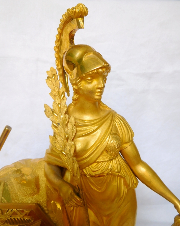 Empire ormolu clock - Athena, allegory of war - circa 1805