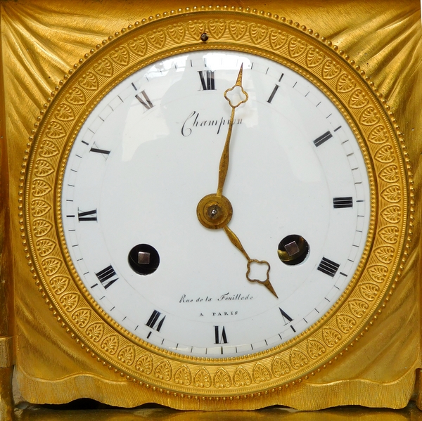 Empire ormolu clock - The Reader, after Reiche by Claude Galle & Champion