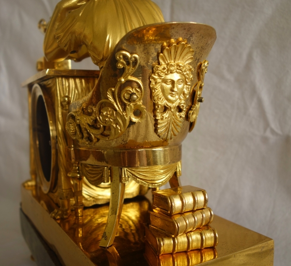 Empire ormolu clock - The Reader, after Reiche & Claude Galle