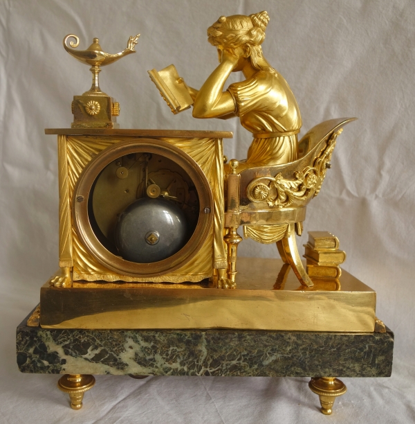 Empire ormolu clock - The Reader, after Reiche & Claude Galle