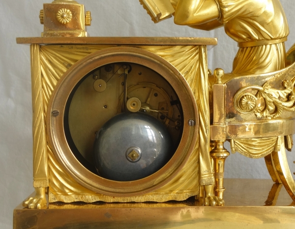Empire ormolu clock - The Reader, after Reiche & Claude Galle