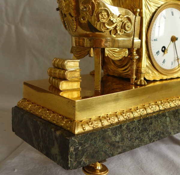 Empire ormolu clock - The Reader, after Reiche & Claude Galle