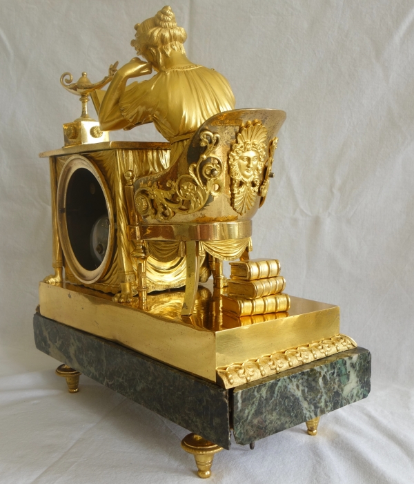 Empire ormolu clock - The Reader, after Reiche & Claude Galle