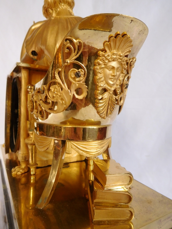 Empire ormolu clock - The Reader, after Reiche by Claude Galle & Champion