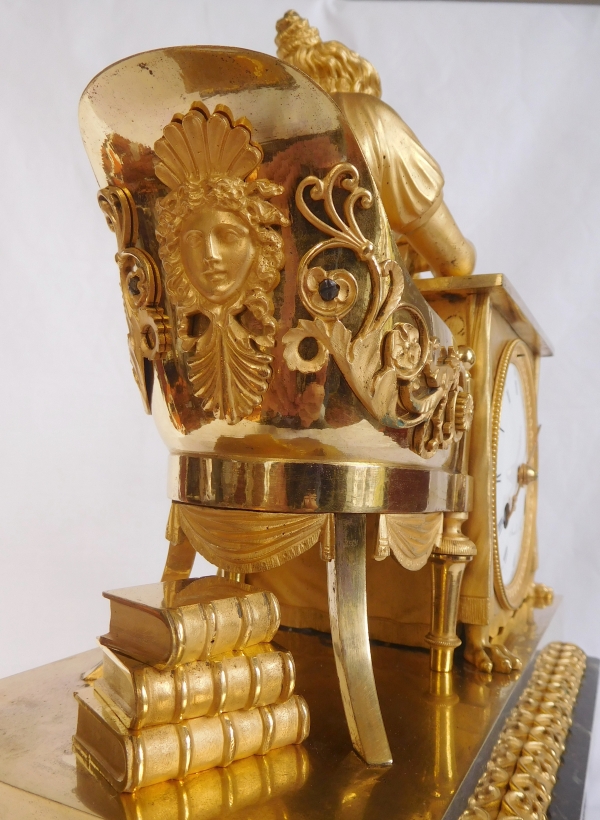 Empire ormolu clock - The Reader, after Reiche by Claude Galle & Champion