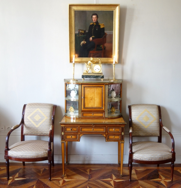 Empire ormolu clock - The Reader, after Reiche by Claude Galle & Champion