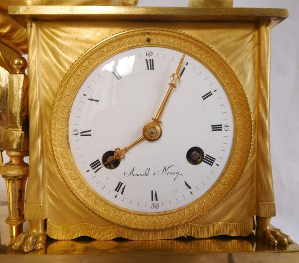 Empire ormolu clock - The Reader, after Reiche by Claude Galle & Champion