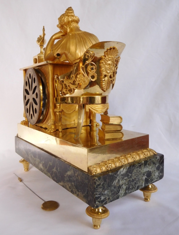 Empire ormolu clock - The Reader, after Reiche by Claude Galle & Champion