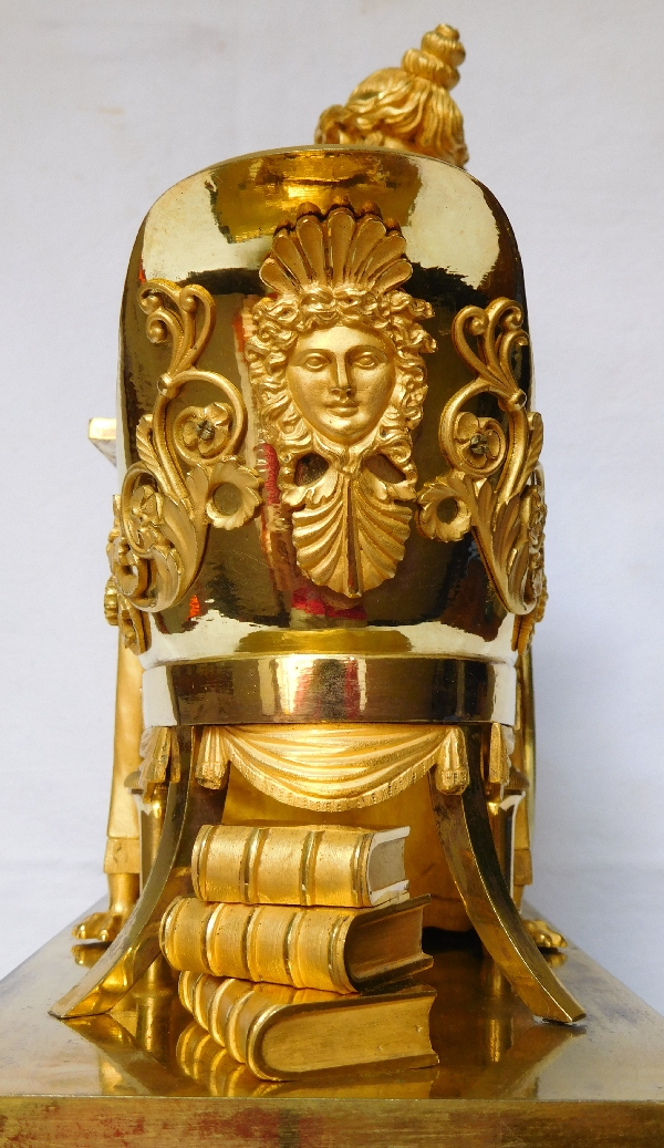 Empire ormolu clock - The Reader, after Reiche by Claude Galle & Grand Girard