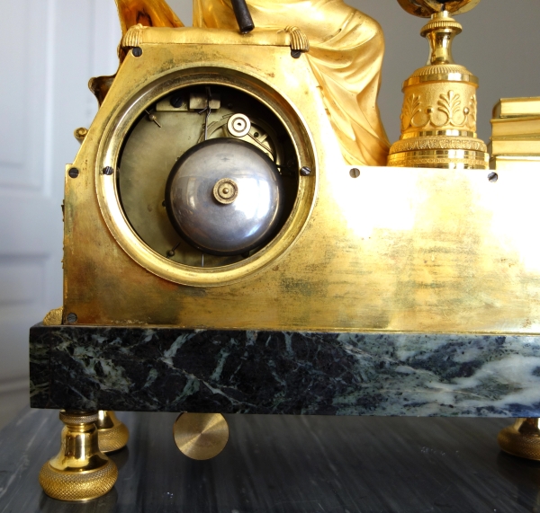 Claude Galle & Piolaine - pendule L'étude de l'Astronomie, bronze doré au mercure - époque Empire