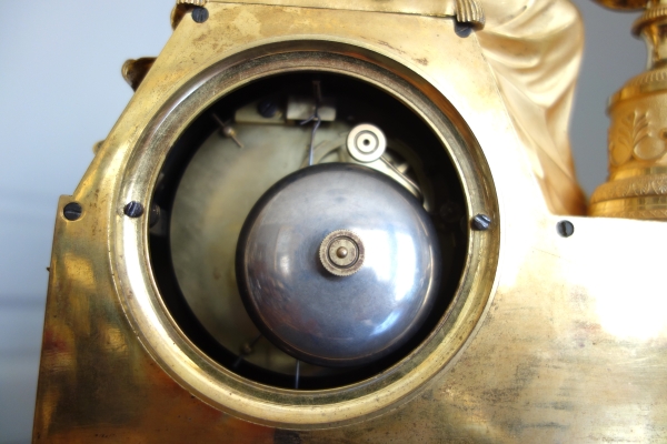 Claude Galle & Piolaine - pendule L'étude de l'Astronomie, bronze doré au mercure - époque Empire
