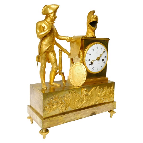 Empire ormolu clock featuring Frederic II King of Prussia, early 19th century