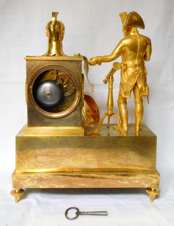 Empire ormolu clock featuring Frederic II King of Prussia, early 19th century