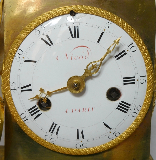 Empire ormolu clock featuring Frederic II King of Prussia, early 19th century