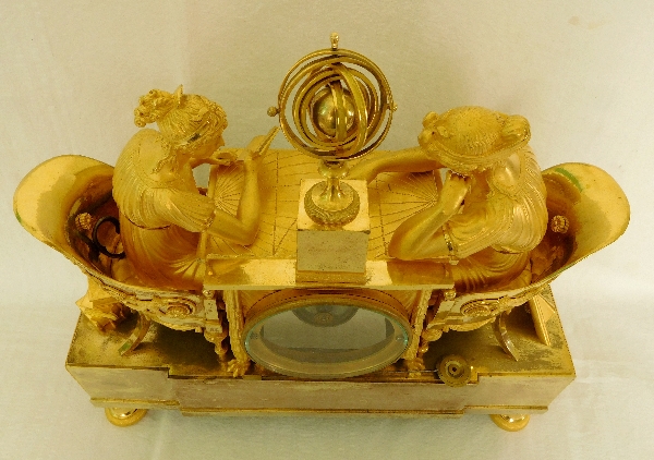 Empire ormolu clock : the astronomy lesson, after Reiche by Claude Galle, early 19th century