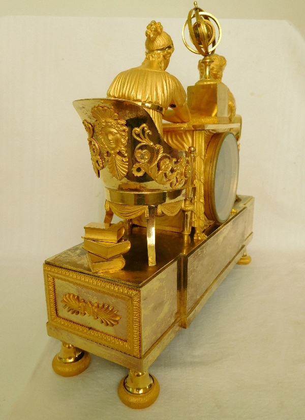 Empire ormolu clock : the astronomy lesson, after Reiche by Claude Galle, early 19th century